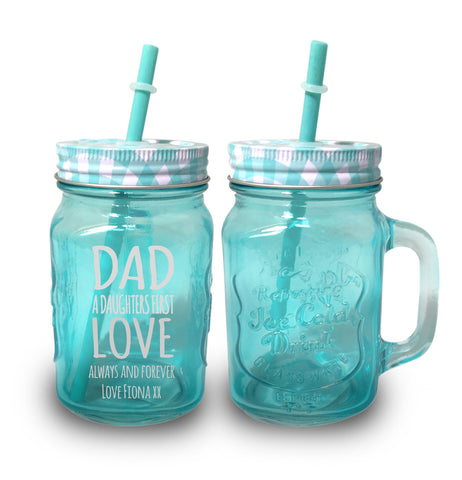First Love Blue Mason Jar