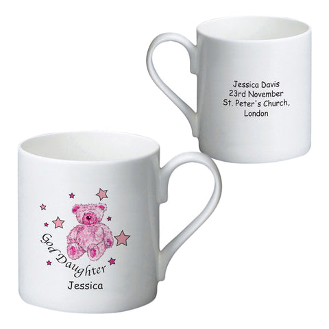 Teddy & Stars Pink Goddaughter Bone China Mug