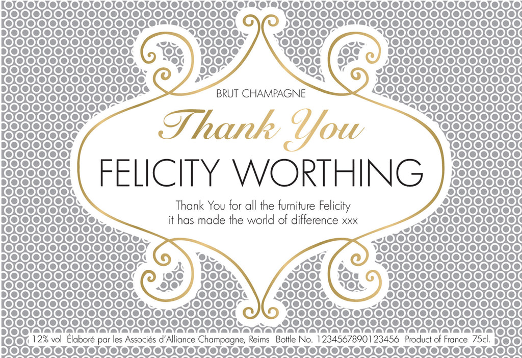 Thank You Circles Labels for Champagne