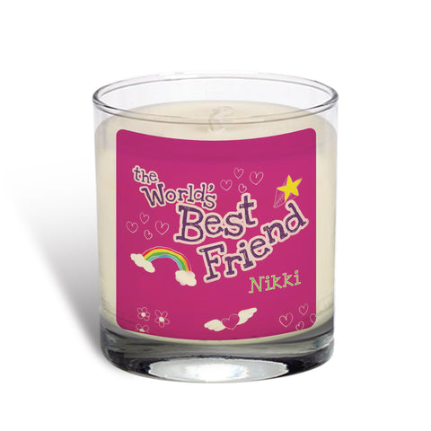 Personalised World's Best Friend Rose Scented Candle