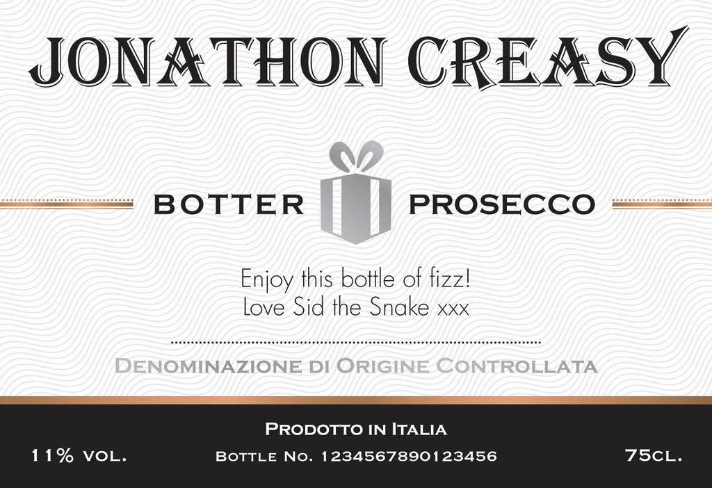 Contemporary Labels for Prosecco (Pack of 12)