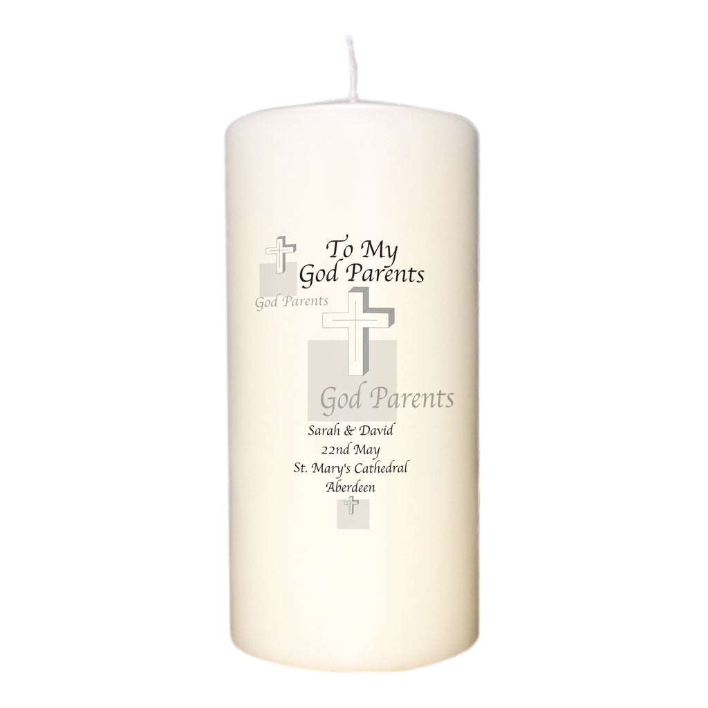 Godparents Cross Candle