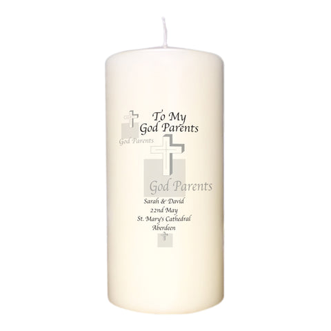 Godparents Cross Candle
