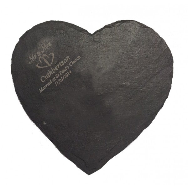 Mr & Mrs Heart Slate Cheese Board