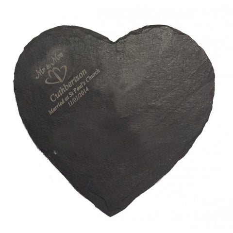 Mr & Mrs Heart Slate Cheese Board