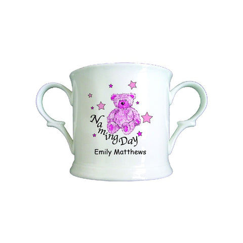 Teddy & Stars Pink Naming Day China Loving Cup