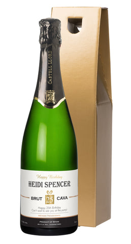 Birthday Cava in a Gold Gift Box