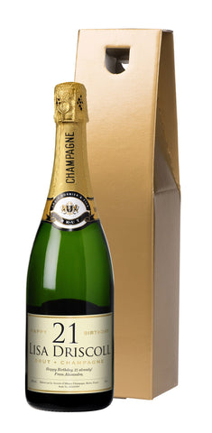 Birthday Celebration Champagne in a Gold Gift box