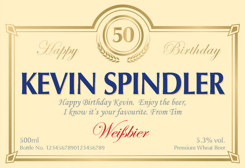 Birthday Labels for Wheat Beer (Pack of 2)