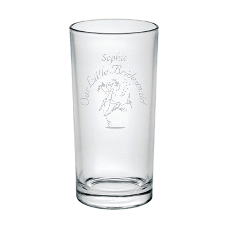 Etched Wedding Character Hi Ball Glass