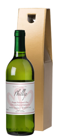 French AC Valentine's Day Classic White Wine in a Gold Box