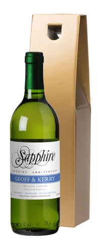 French VdP Sapphire Anniversary White Wine in a Gold Box