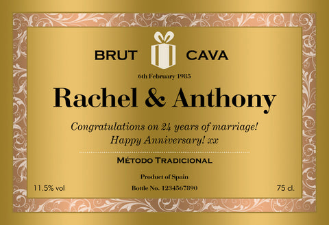 Classic Gold Labels for Cava (Pack of 12)