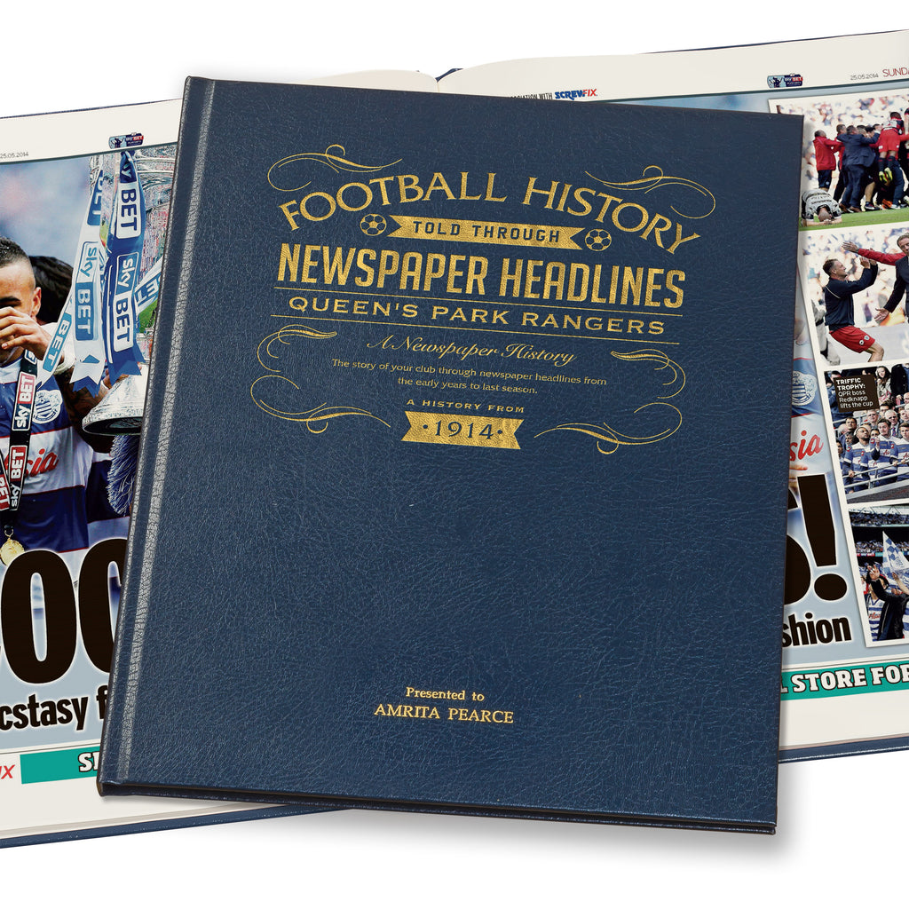 QPR Newspaper Book - Leather Blue Cover