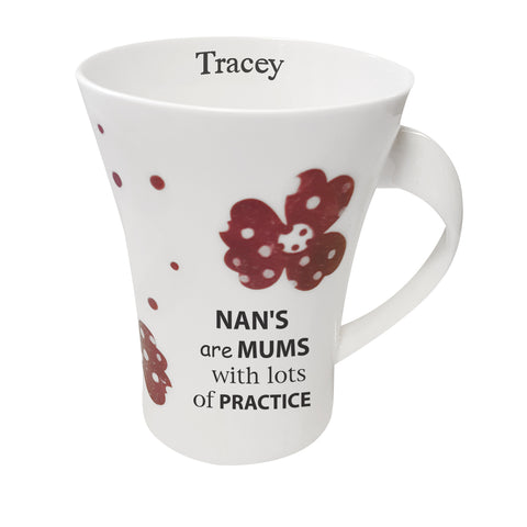 Pink Pansies Nan Twist Handle Mug