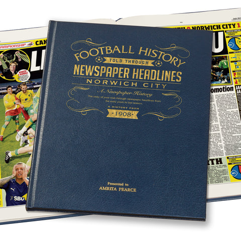 Norwich Newspaper Book - Leather Blue Cover