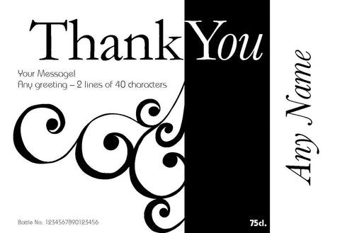 Swirls to Say Thank You Labels for Red Wine (Pack of 12)
