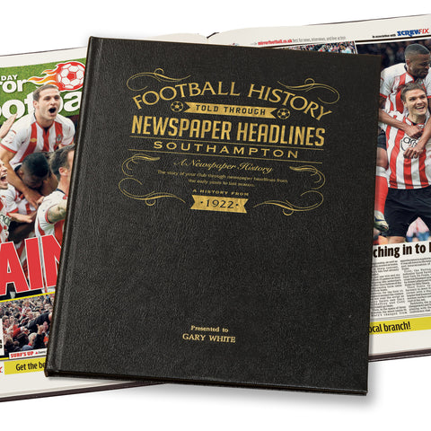 Southampton Newspaper Book Leather Black Cover
