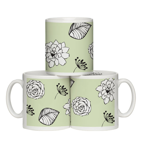 Modern Floral Green Mug