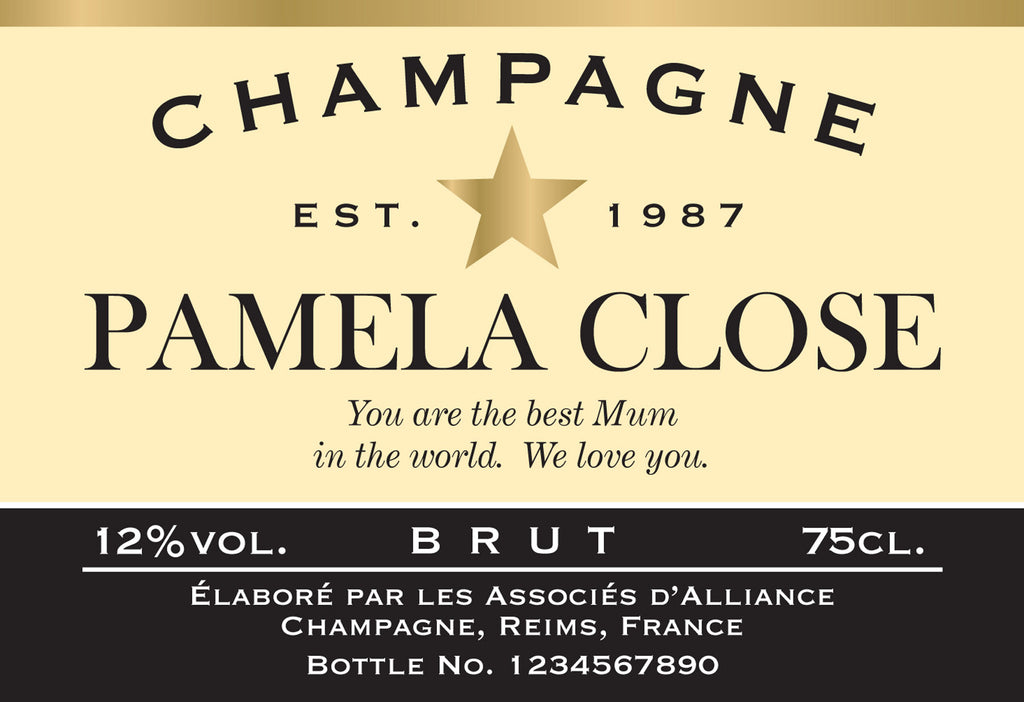 Authentic Star Labels for Champagne (Pack of 12)