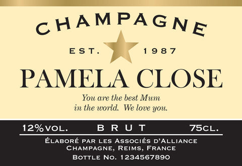 Authentic Star Labels for Champagne