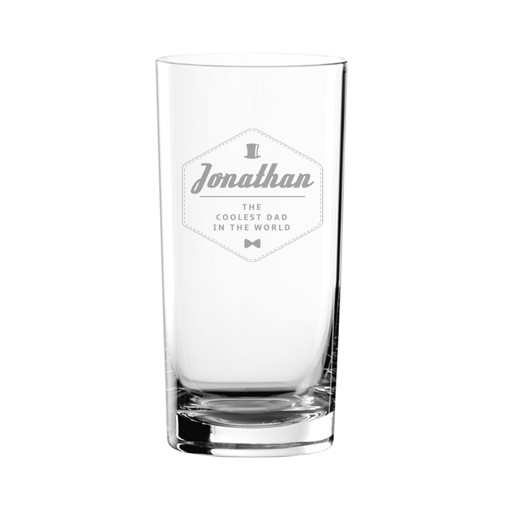 Hipster Style Coolest Dad Hi Ball Glass