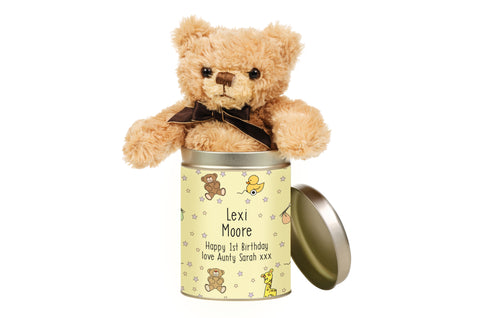 Nursery Scene Teddy in a Tin