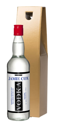 Black Stripe Vodka in a Gold Gift Box