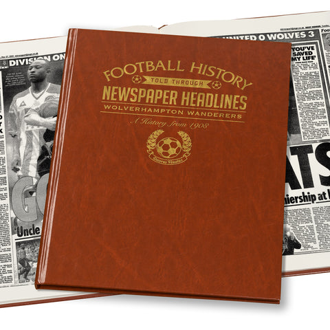 Wolves Newspaper Book - Brown Leatherette