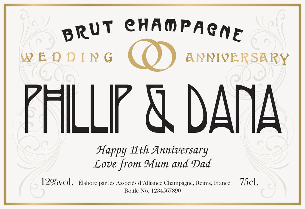 Metro Anniversary Labels for Champagne (Pack of 2)