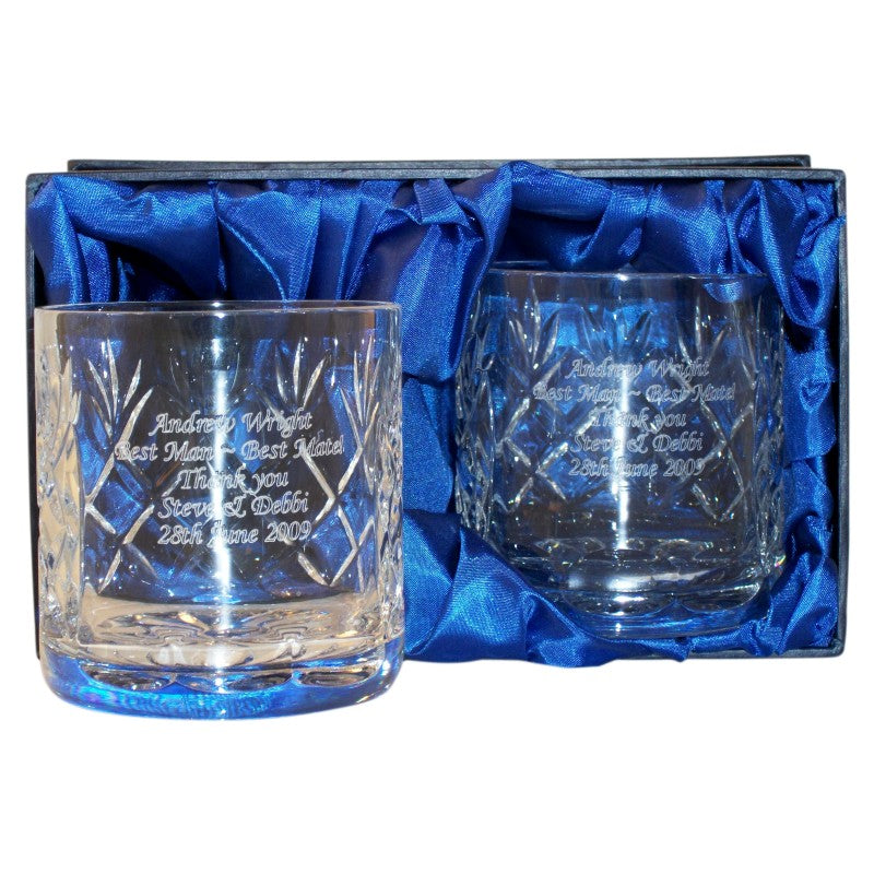 Crystal Whisky Tumblers In Presentation Box