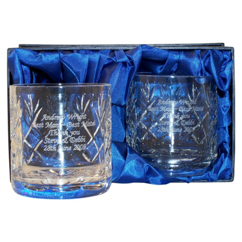 Crystal Whisky Tumblers In Presentation Box