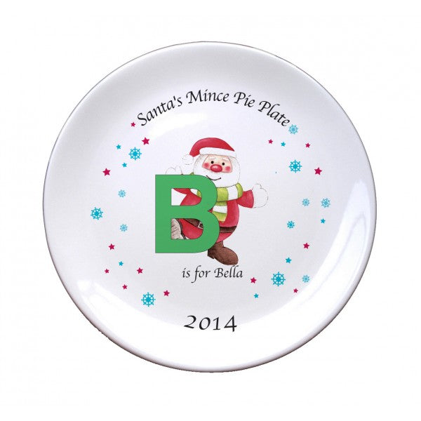 Initial Santa 8" Bone China Coupe Plate