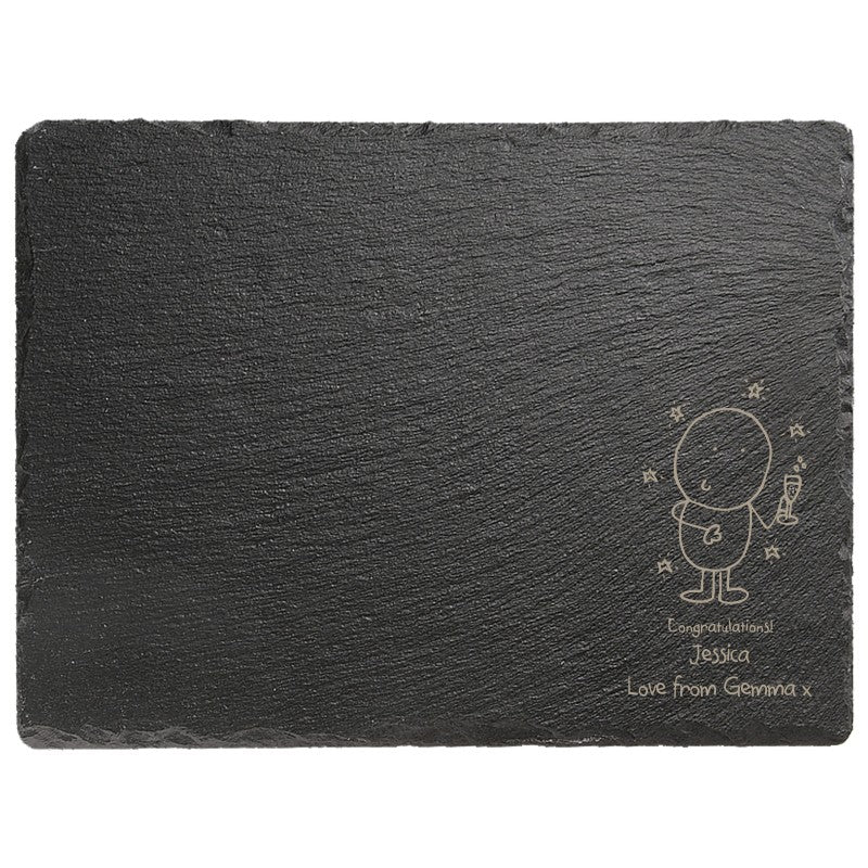 Chilli & Bubble's Congratulations rectangle slate cheese board