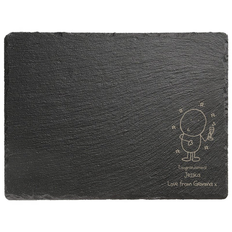 Chilli & Bubble's Congratulations rectangle slate cheese board