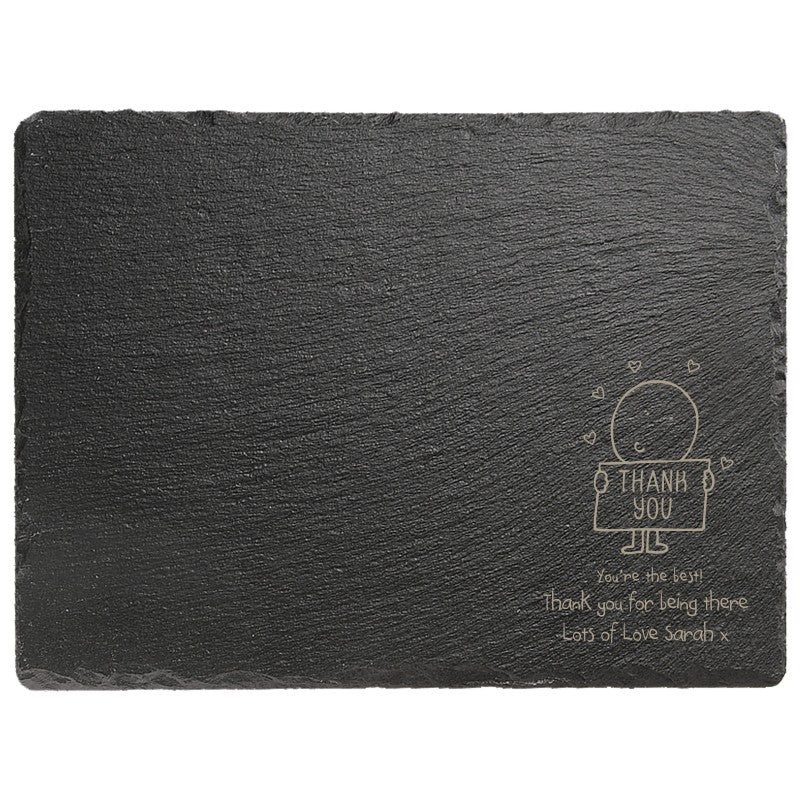 Chilli & Bubble's Thank You Rectangle slate cheese board