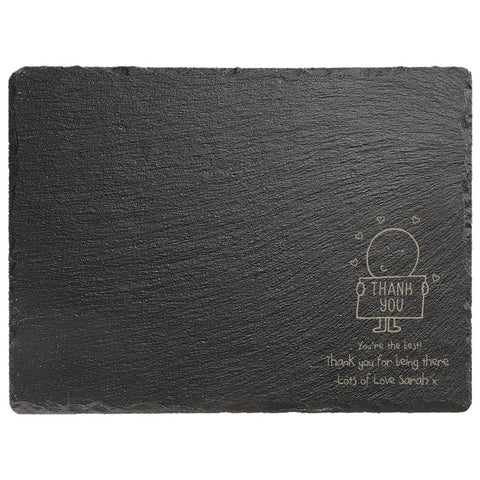 Chilli & Bubble's Thank You Rectangle slate cheese board