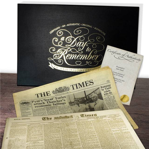Original Newspaper in a Luxury Keepsake Case