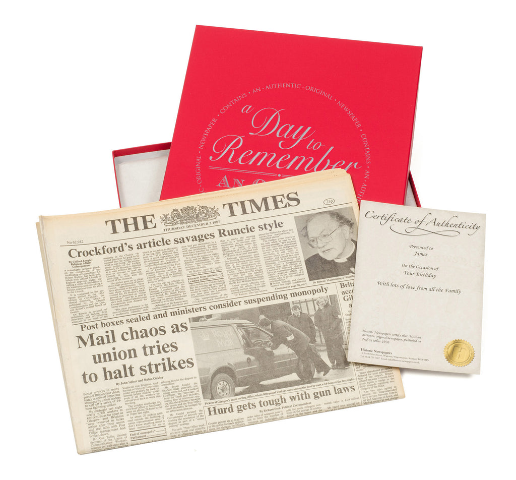 Original Newspaper in a Gift Box