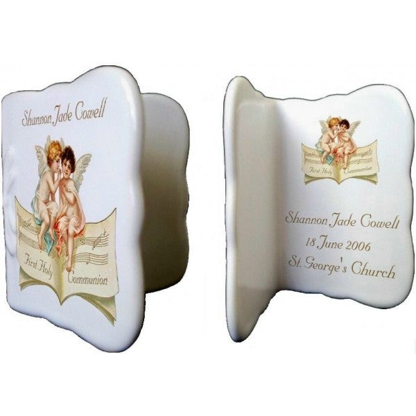Cherubs Holy Communion Bone China Message Card