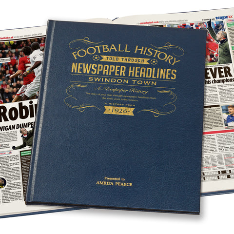 Swindon Newspaper Book - Leather Blue Cover