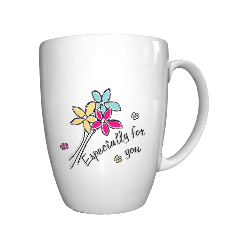 Especially For You Flowers Bone China Conic Mug