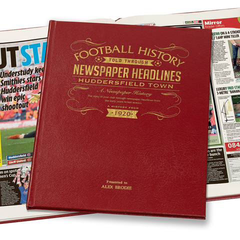 Huddersfield Football Newspaper Book Leather Red Cover