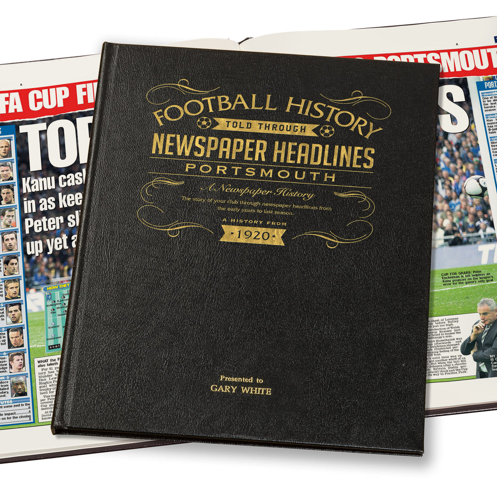 Portsmouth Newspaper Book - Leather Black Cover