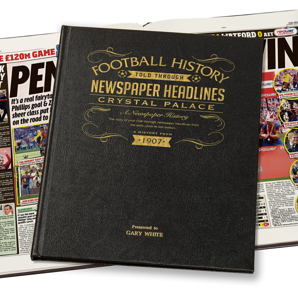 Crystal Palace Football Newspaper Book Leather Black Cover