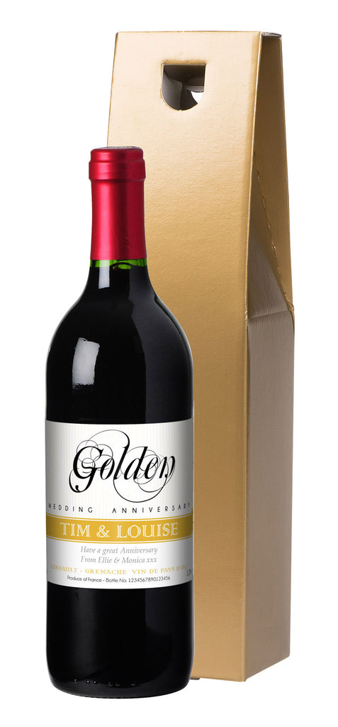French VdP Golden Anniversary Red Wine in a Gold Box