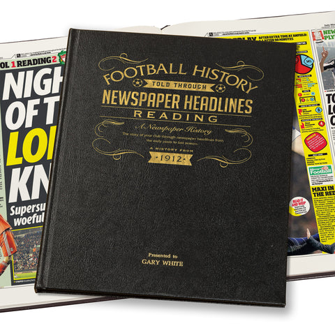 Reading Newspaper Book - Leather Black Cover