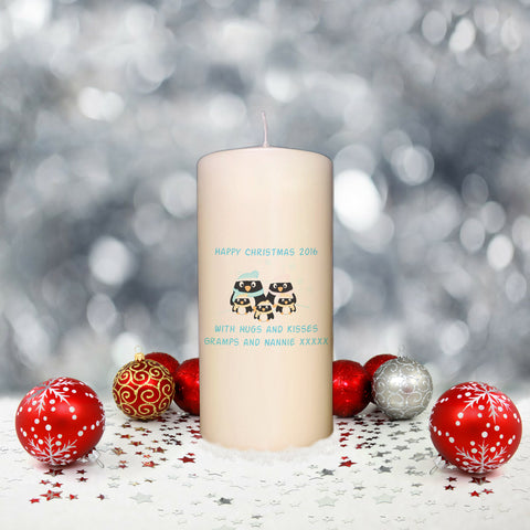 Penguin Family Pillar Candle