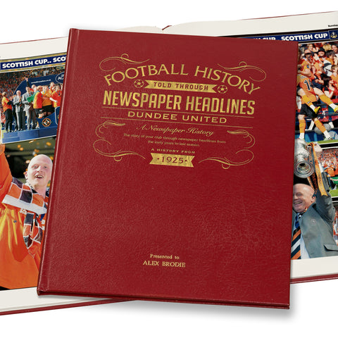 Dundee United Football Newspaper Book - Leather Red Cover