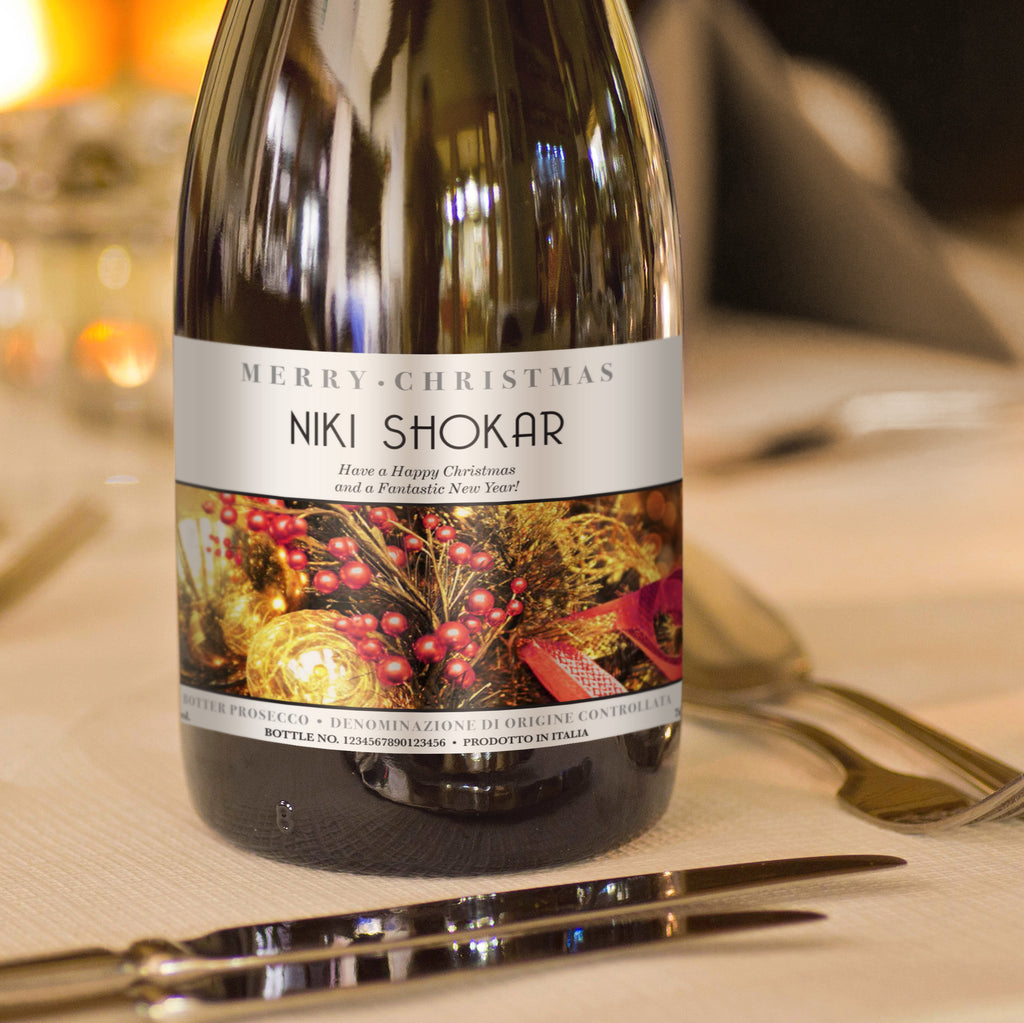 Christmas Decorations Personalised Prosecco